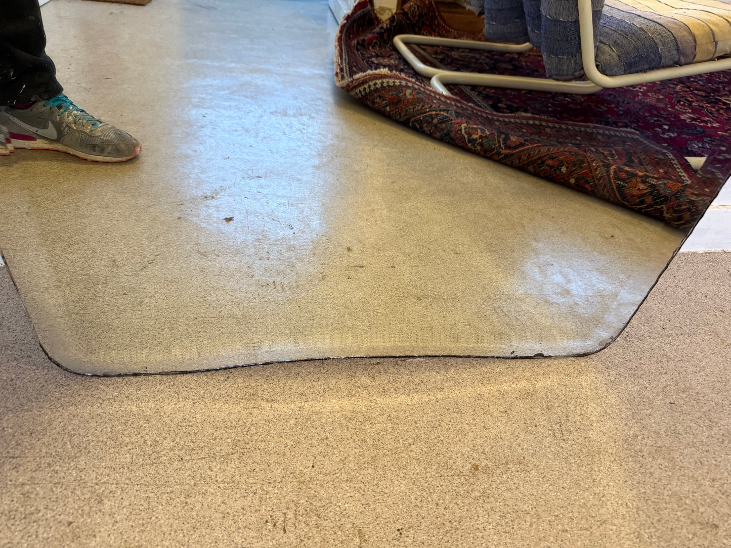 Grand miroir biseauté ancien