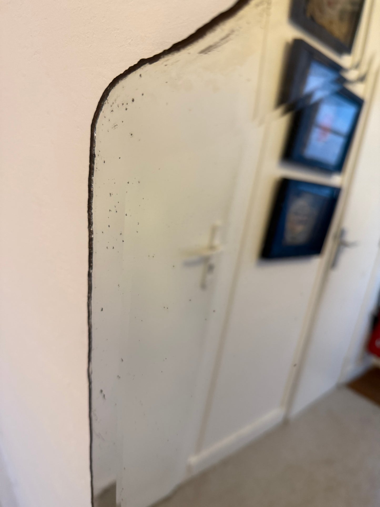 Grand miroir biseauté ancien