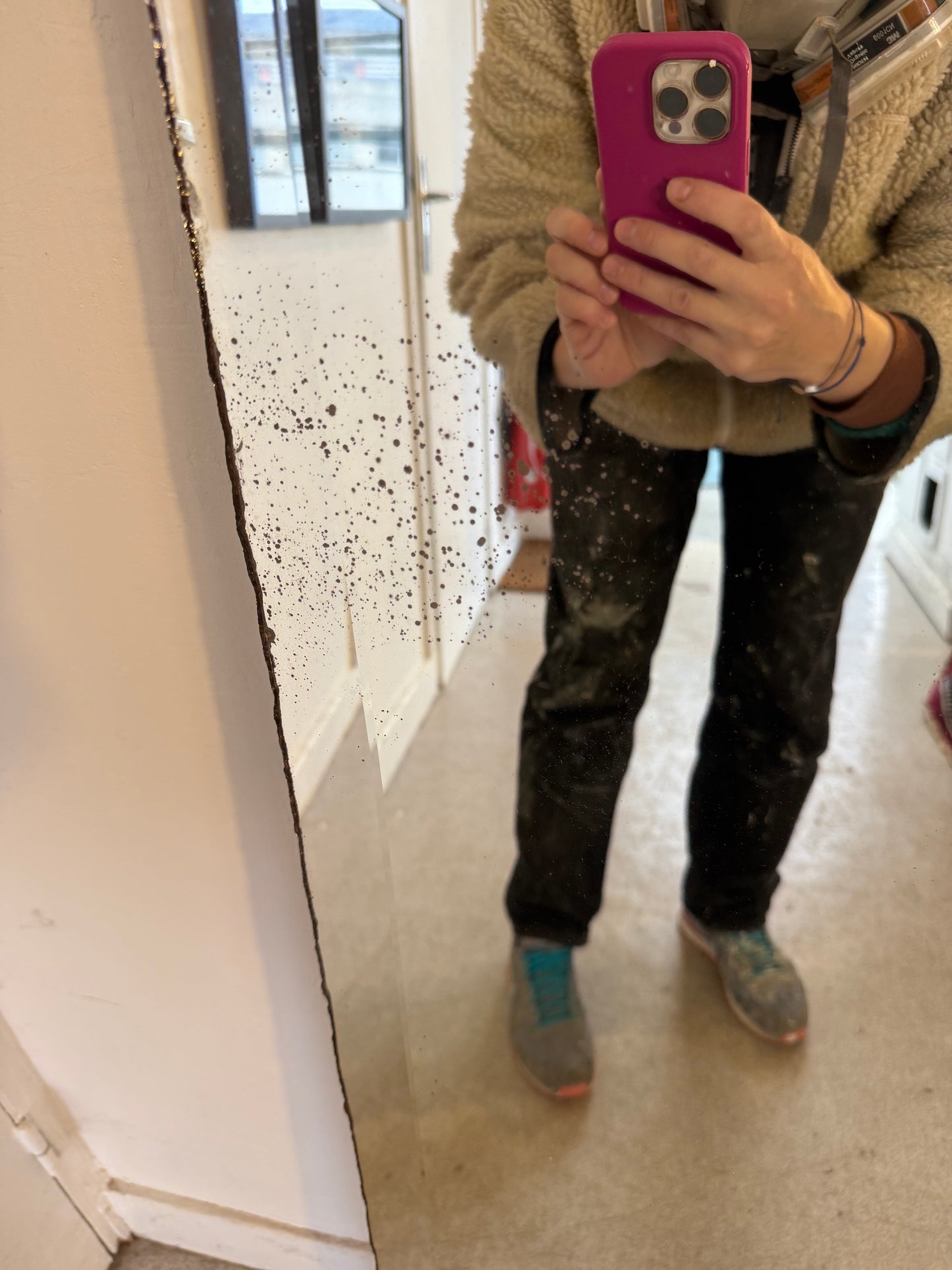 Grand miroir biseauté ancien