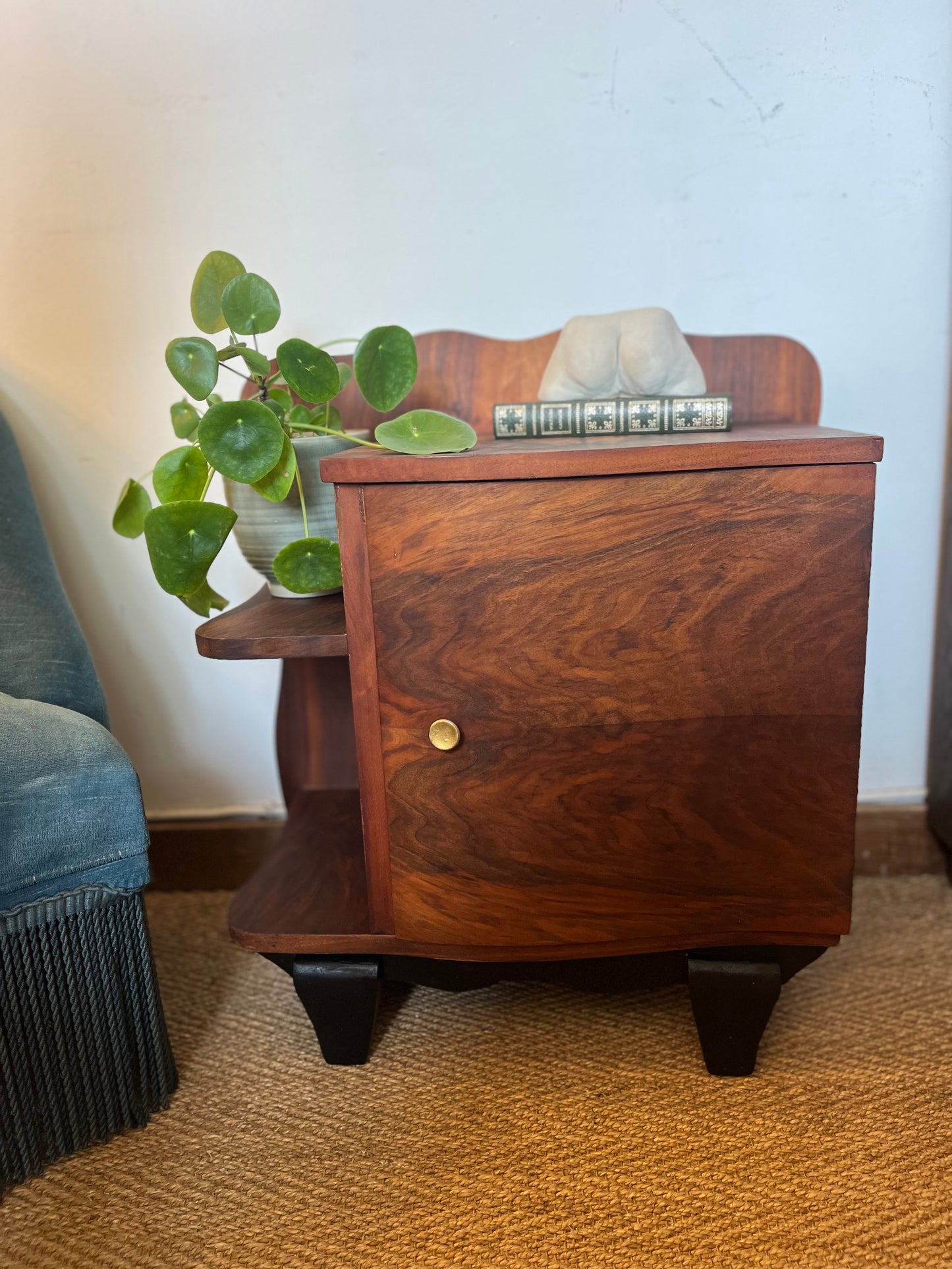 Chevet table d'appoint art déco placage en loupe