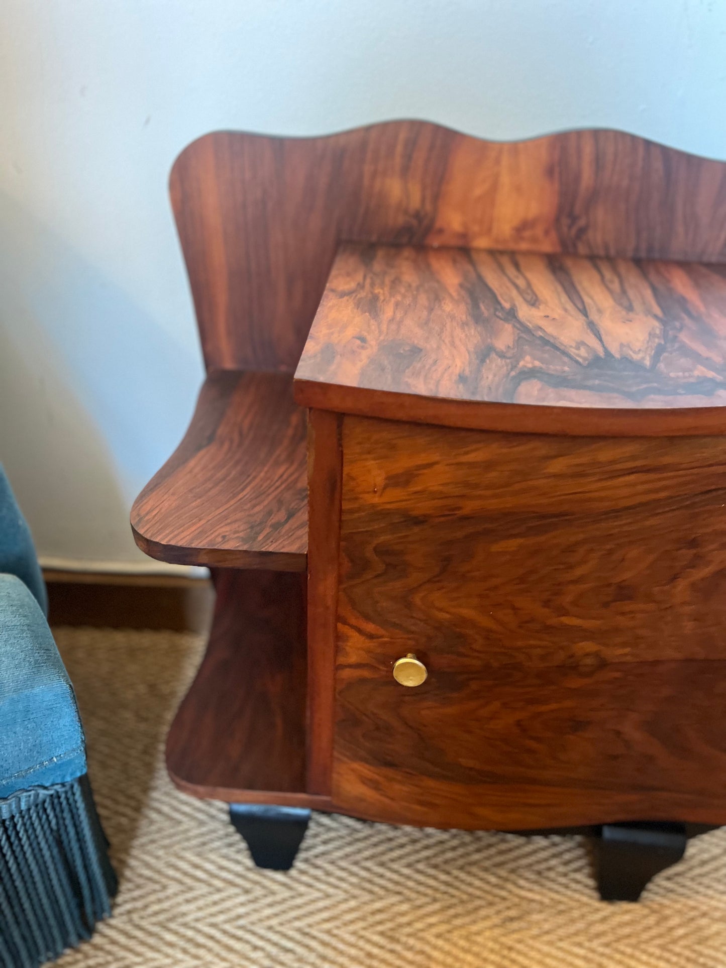Chevet table d'appoint art déco placage en loupe